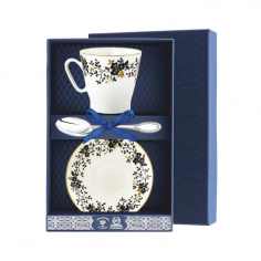 Набор кофейный "Черный кофе-Тонкие вет" 3пр+футляр